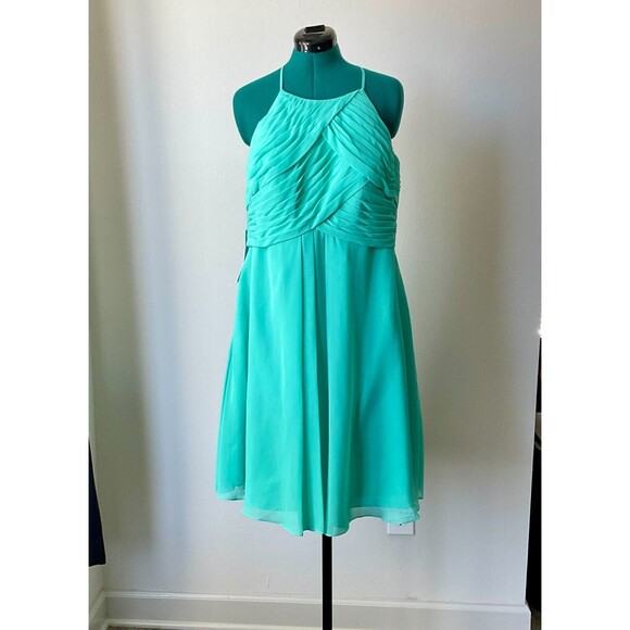 Azazie Adriana Bridesmaid‎ Dress Prom Formal A-line Pleated Chiffon Size A16 NWT - Picture 2 of 8